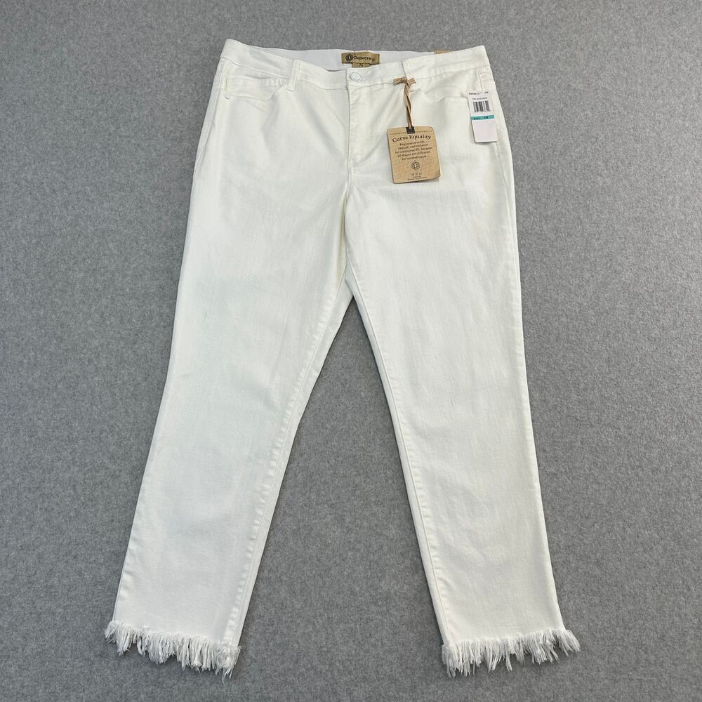 Democracy Jeans WMNS 16 White Ab Technology Raw Hem Ankle Modern Minimalist